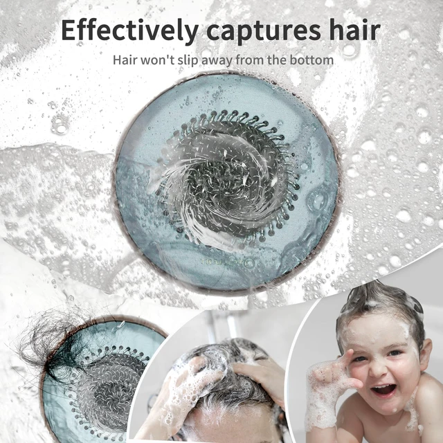 Alt view image 3 of 6 - Reversible Bathtub Drain Hair Catcher, Prevent Clogging Shower Drain Cover, Patend 304 Stainless Steel Drain Strainer for Regular & Pop-up Drain (Teal)