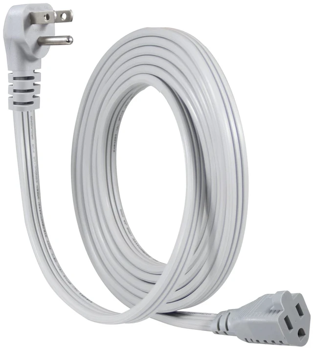 Main image of Appliance Power Extension Cord - 3 Prong Flat Wire SPT-3 14 AWG Heavy Duty Male to Female Extender Low Profile Grounded Cable for Major AC Unit, Air Conditioner, Refrigerator (12 Feet)