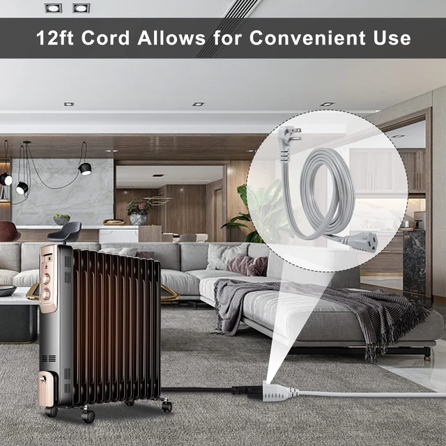 Alt view image 6 of 7 - Appliance Power Extension Cord - 3 Prong Flat Wire SPT-3 14 AWG Heavy Duty Male to Female Extender Low Profile Grounded Cable for Major AC Unit, Air Conditioner, Refrigerator (12 Feet)