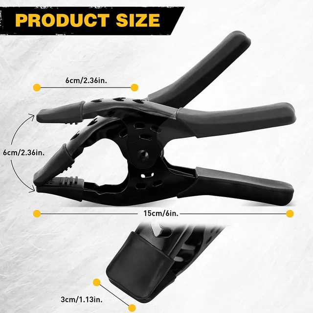 Alt view image 5 of 6 - 12-Piece 6 inch Heavy Duty Metal Spring Clamps: Spring Metal Clamps for Woodworking, 2.5"-inch Jaw Opening, Heavy Duty Clips for Pool Cover Backdrop Stand Clamp