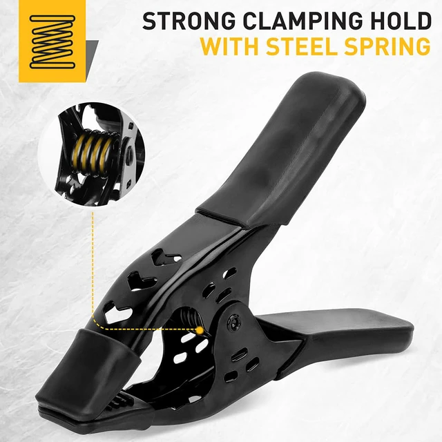 Alt view image 6 of 6 - 12-Piece 6 inch Heavy Duty Metal Spring Clamps: Spring Metal Clamps for Woodworking, 2.5"-inch Jaw Opening, Heavy Duty Clips for Pool Cover Backdrop Stand Clamp