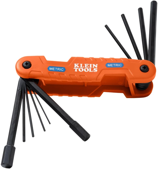 Main image of 70550M Pro Folding Hex Key Set, 10-Key Metric Sizes 1.5mm to 12mm, Industrial Strength Heat Treated Alloy Steel