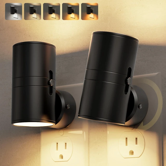 Main image of Night Light, Night Lights Plug into Wall, 5 Colors, Dimmable Dusk to Dawn Sensor, 330° Rotating LED Nightlight Plug In for Kids,Night Light for Hallway Bedroom Bathroom Adults,2 Pack
