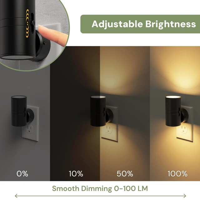 Alt view image 3 of 7 - Night Light, Night Lights Plug into Wall, 5 Colors, Dimmable Dusk to Dawn Sensor, 330° Rotating LED Nightlight Plug In for Kids,Night Light for Hallway Bedroom Bathroom Adults,2 Pack