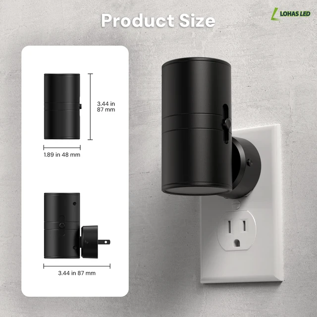 Alt view image 7 of 7 - Night Light, Night Lights Plug into Wall, 5 Colors, Dimmable Dusk to Dawn Sensor, 330° Rotating LED Nightlight Plug In for Kids,Night Light for Hallway Bedroom Bathroom Adults,2 Pack