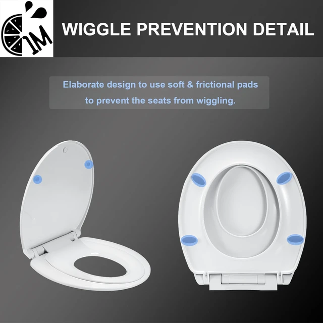 Alt view image 5 of 7 - Family Toilet Seat, Patented Slow Close & Quick Releasing Technology, Anti-Wiggling, Easy to Install and Clean, Standard Round with Toddler Seat Built In (1 Piece)