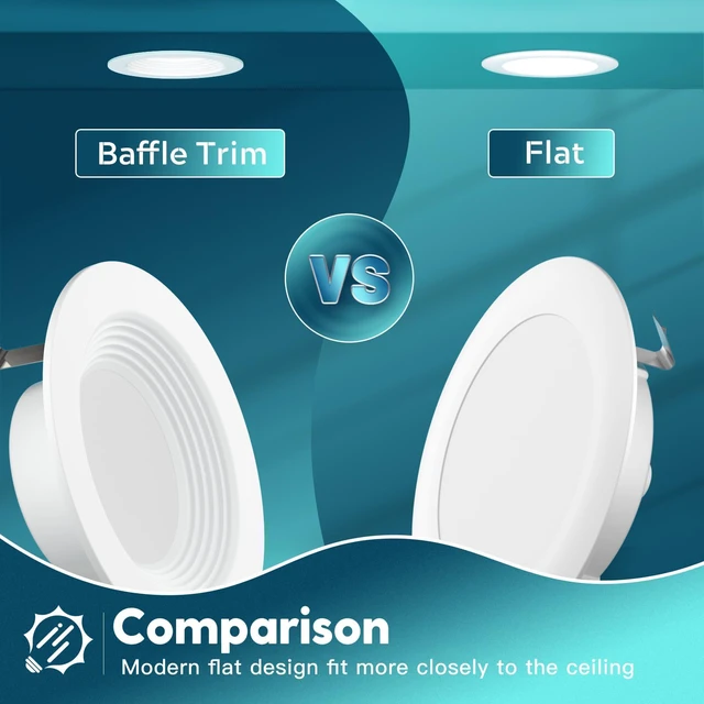 Alt view image 6 of 6 - 6 Pack Retrofit LED Recessed Lighting 4 Inch, 5CCT, White 2700K/3000K/4000K/5000K/6000K Selectable, Dimmable Flat Can Lights, 700LM Brightness, 7W, IC & Damp Rated, ETL & FCC