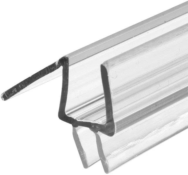Main image of M 6258 Frameless Shower Door Bottom Seal for 3/8 In. Thick Glass Doors Stop Shower Leaks and Create a Water Barrier, 36 In., Clear Vinyl (Single Pack)