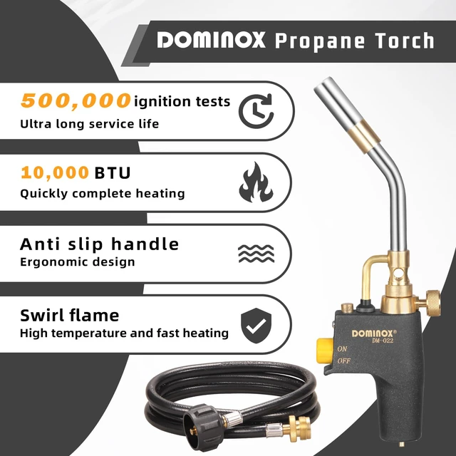 Alt view image 2 of 6 - High Intensity Propane Torch Head with 5FT Hose, Torch Head Kit Trigger Start Gas Torch for Propane, MAPP Gas Tank, MAPP Gas Torch for Ignition, Cooking, Brazing, Not Included Gas Tank