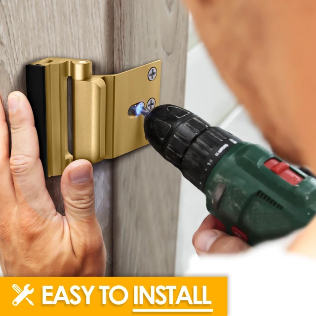Alt view image 4 of 7 - Home Security Door Reinforcement Lock Door Lock for Kids Safety from Inside Door Locks for Front Door Child Proof Door Latch for Top Deadbolt Lock Home Defend Flip Door Guardian Lock Withstand 800 lbs