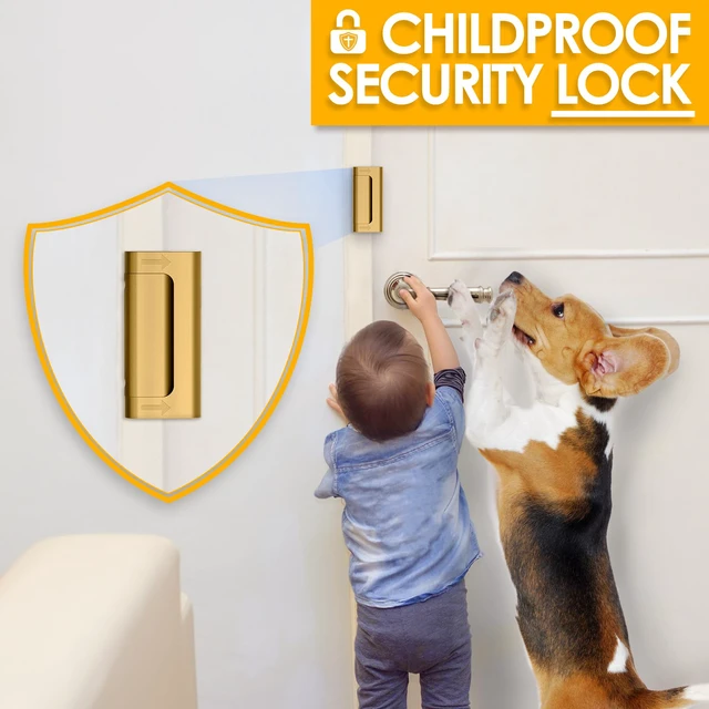 Alt view image 6 of 7 - Home Security Door Reinforcement Lock Door Lock for Kids Safety from Inside Door Locks for Front Door Child Proof Door Latch for Top Deadbolt Lock Home Defend Flip Door Guardian Lock Withstand 800 lbs