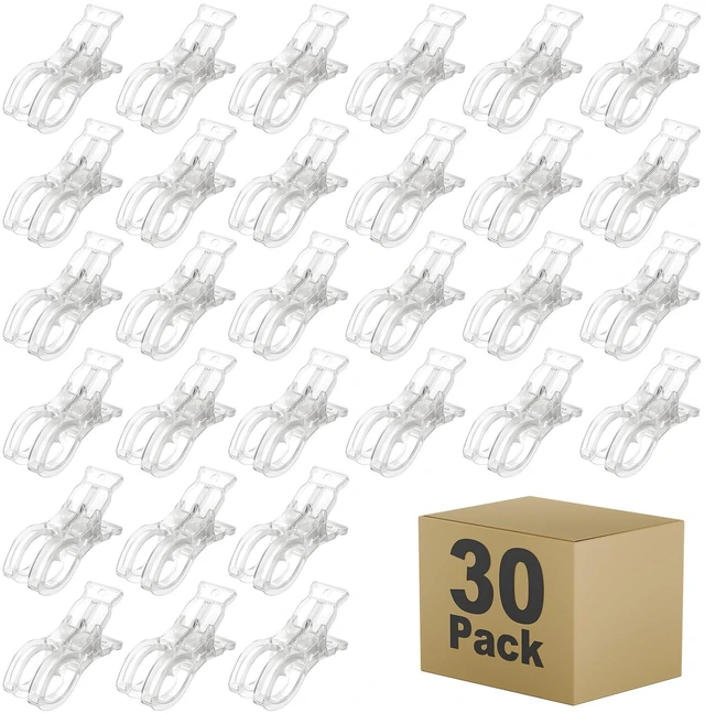Main image of 30 Pack Balloon Arch Clips, Large Clear Spring Clamps for Backdrop, 3.5'' Plastic Clips Supplies for Birthday Decoration Accessories Beach Towels Crafts Swimming Pool Photography Studios