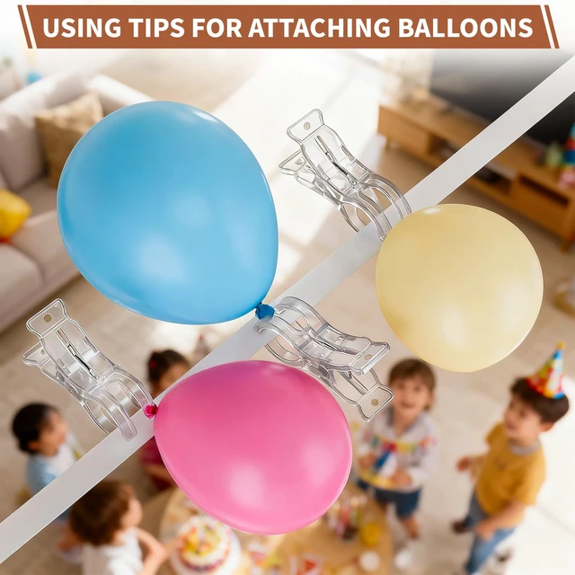 Alt view image 7 of 7 - 30 Pack Balloon Arch Clips, Large Clear Spring Clamps for Backdrop, 3.5'' Plastic Clips Supplies for Birthday Decoration Accessories Beach Towels Crafts Swimming Pool Photography Studios