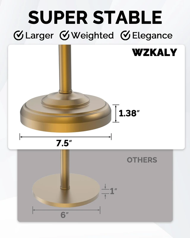 Alt view image 7 of 7 - Gold Toilet Paper Holder Stand Stainless Steel & Weighted Base Brushed Finish Post Pivoting Design Easy to Change Roll, Mega Roll Toilet Paper Holder Freestanding for Bathroom Waterproof