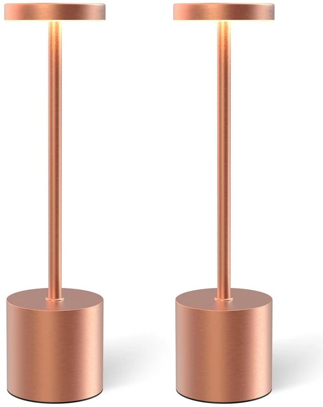 Main image of Cordless Table Lamps Rechargeable Set of 2, Portable LED Desk Lamp, 5000mAh Battery Powered Wireless Table Light - 3 Color Dimmable Lighting for Restaurant Dining Patio Outdoor Bedroom(Rose Gold)