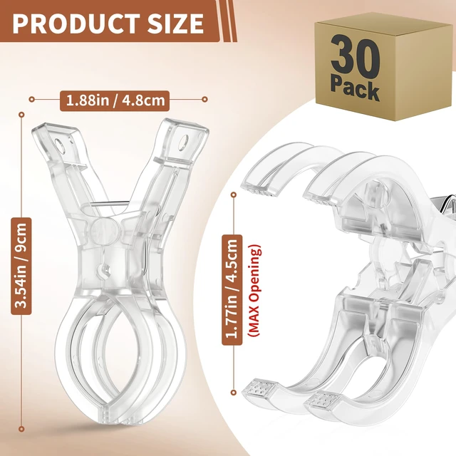 Alt view image 2 of 7 - 30 Pack Balloon Arch Clips, Large Clear Spring Clamps for Backdrop, 3.5'' Plastic Clips Supplies for Birthday Decoration Accessories Beach Towels Crafts Swimming Pool Photography Studios
