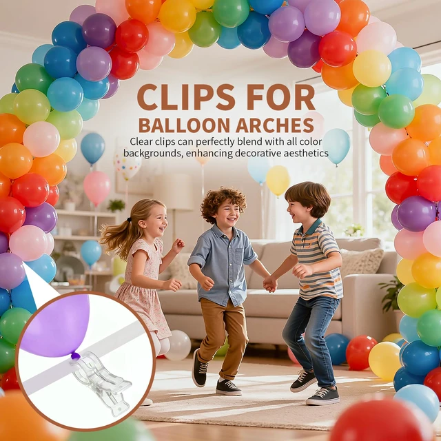 Alt view image 3 of 7 - 30 Pack Balloon Arch Clips, Large Clear Spring Clamps for Backdrop, 3.5'' Plastic Clips Supplies for Birthday Decoration Accessories Beach Towels Crafts Swimming Pool Photography Studios