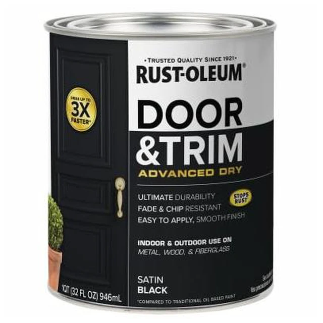 Alt view image 3 of 7 - 369383 Advanced Dry Door & Trim Paint, Quart, Satin Black