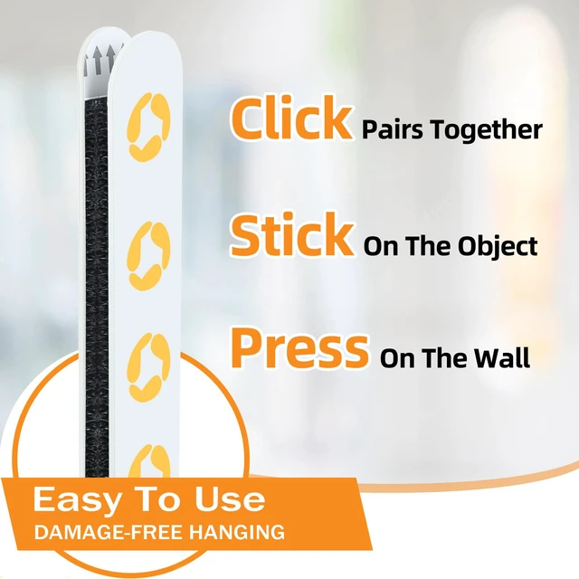 Alt view image 5 of 7 - Damage Free Picture Hanging Strips, 20 Pairs, XL, Black Nail-free wall hangers, strong adhesive backing, damage-free removal, suited for dark photo frames & wall art