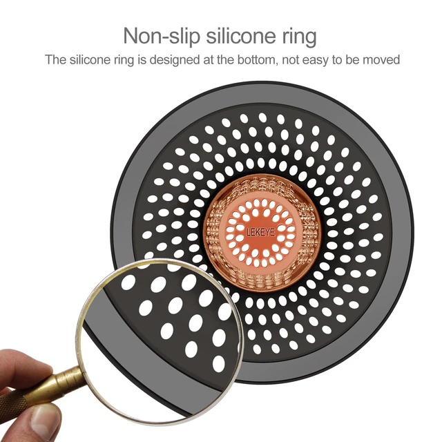 Alt view image 4 of 6 - Shower Drain Hair Catcher/Bathroom Drain Cover/Bathtub Drain Strainer/Shower Stall Drain Protector(Red Copper)