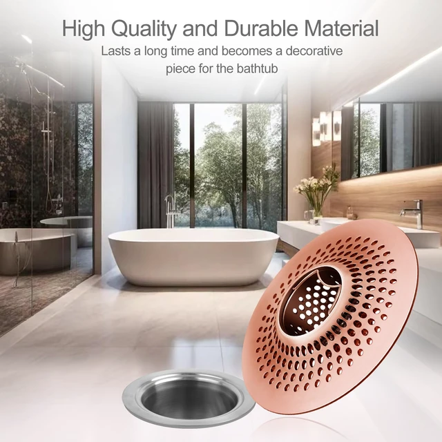 Alt view image 5 of 6 - Shower Drain Hair Catcher/Bathroom Drain Cover/Bathtub Drain Strainer/Shower Stall Drain Protector(Red Copper)