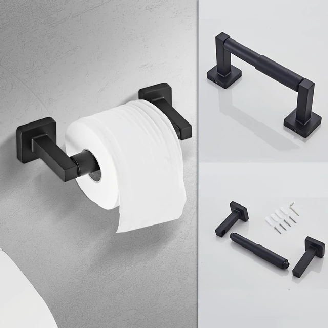 Alt view image 6 of 6 - Matte Black Bathroom Hardware Set 8 Pieces,Towel Bar Set Stainless Steel Wall Mounted, Includes 16In Hand Towel Bar, Towel Ring, Robe Towel Hooks,Toilet Paper Holder, Bathroom Towel Rack Set