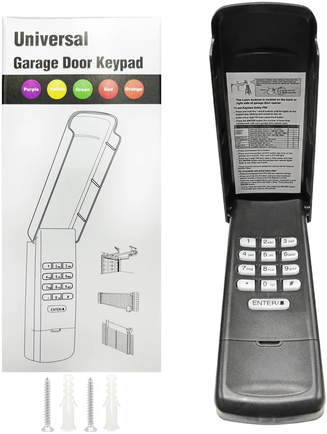 Main image of Universal Garage Door Opener Keypad for Liftmaster Chamberlain Craftsman Wayne Dalton Openers Produced Since 1993 (Black)