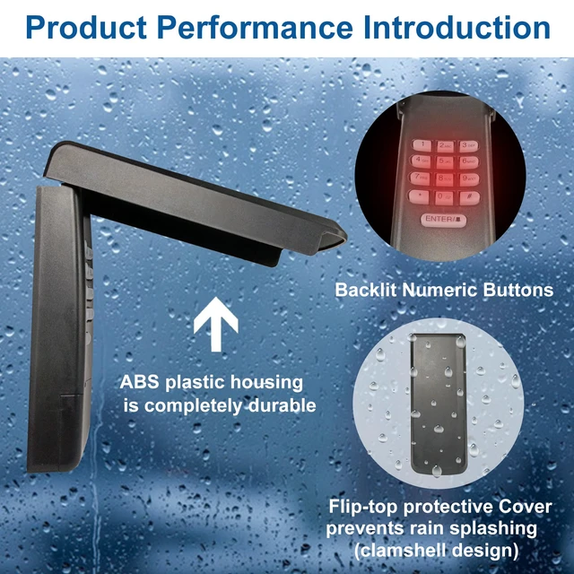 Alt view image 4 of 7 - Universal Garage Door Opener Keypad for Liftmaster Chamberlain Craftsman Wayne Dalton Openers Produced Since 1993 (Black)