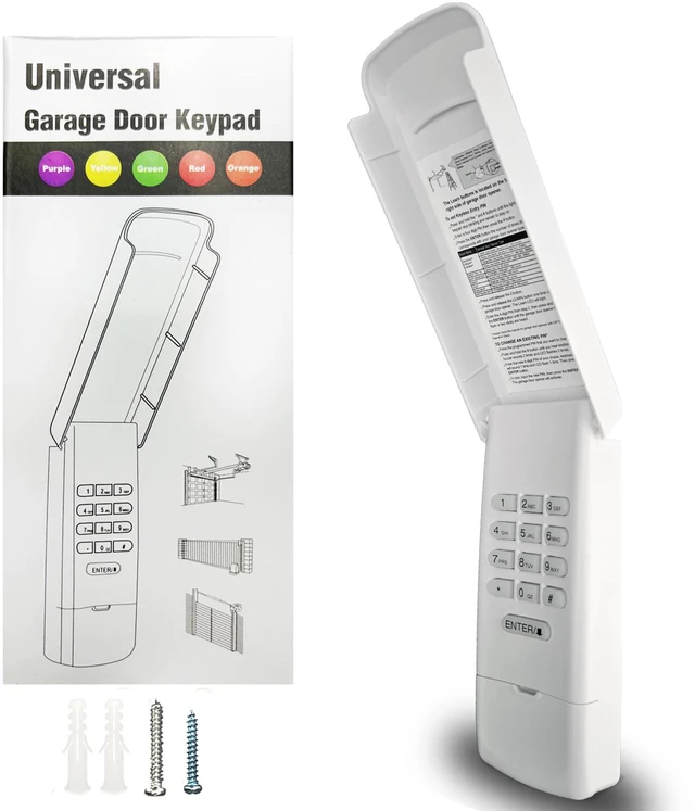 Main image of Universal Garage Door Opener Keypad for Liftmaster Chamberlain Craftsman Wayne Dalton Openers Produced Since 1993 (White)