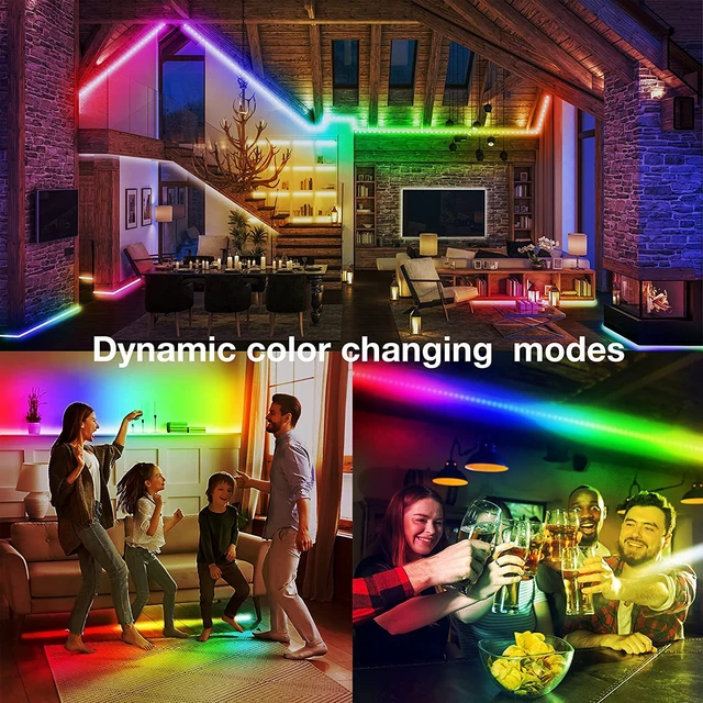 Alt view image 7 of 7 - 100ft Smart IC LED Strip Lights, BGRIC LED Lights for Bedroom, DIY Multiple Colors on One Line, App Control Color Changing Strip Lighting Music Sync Home Decor(1 Roll)