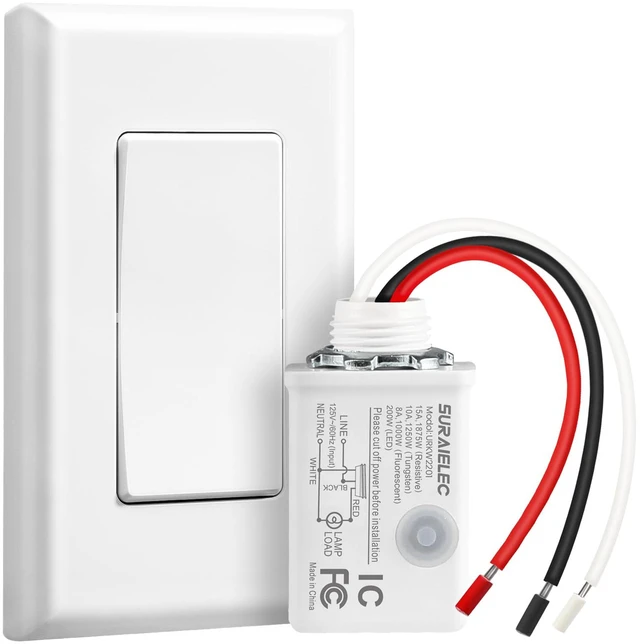 Main image of Wireless Light Switch Kit with Receiver, 15A RF Remote Control No Wiring Required, No Interference, 100 ft Range, Expandable Wall Switch for Lamp, Ceiling Light, Fan & Outdoor Lighting