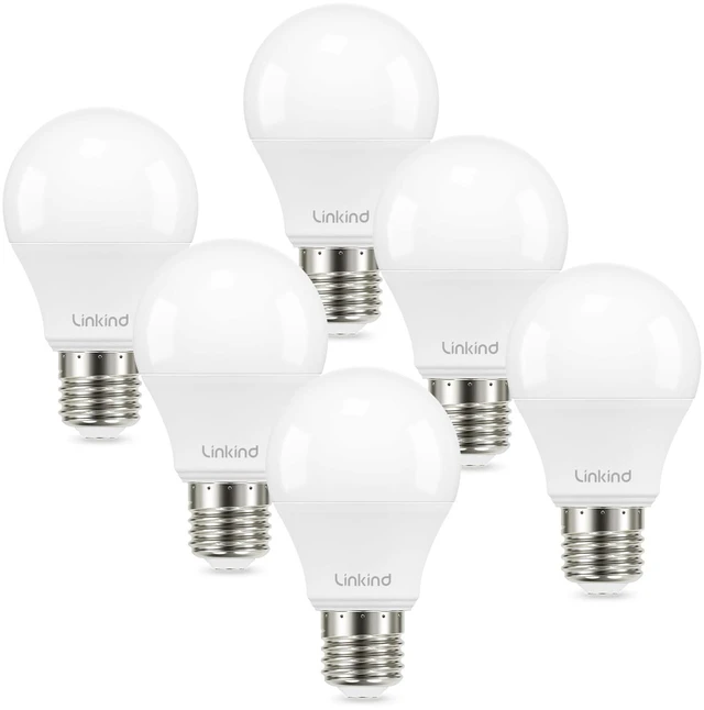 Main image of A19 LED Light Bulbs, 60W Equivalent Dimmable Light Bulbs, 4000K Cool White, 9W 840 Lumens LED Bulbs, E26 Standard Base 120V, Lighting for Bedroom Living Room Home Office, 6 Packs