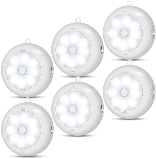 Main image of Motion Sensor Light Indoor AA Battery Operated, Under Cabinet Lighting, Magnetic Stick on LED Puck Lights for Stair, Wall, Closet, Dimmable, Cool White, 6 Pack