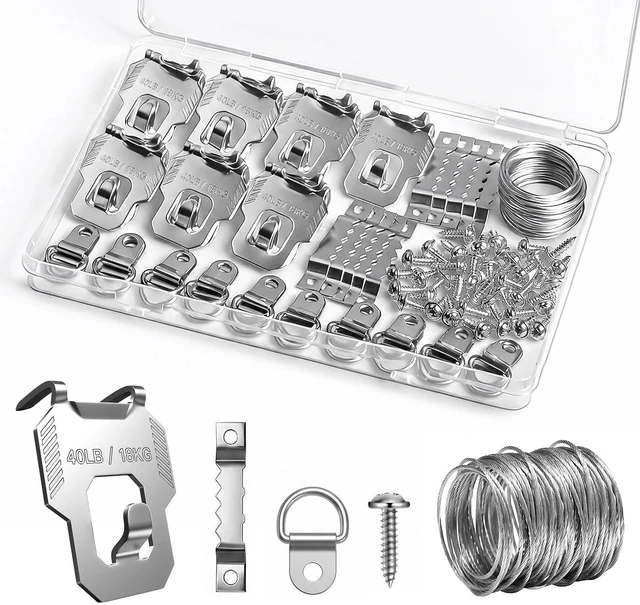 Main image of 91Pcs 40LB Drywall Picture Hanging Hooks Heavy Duty No Damage Picture Hangers Claw Hardware Kit Tool Nail Free Wall Hanger Hooks for Room Office Mirror Photo Poster Frame Decor
