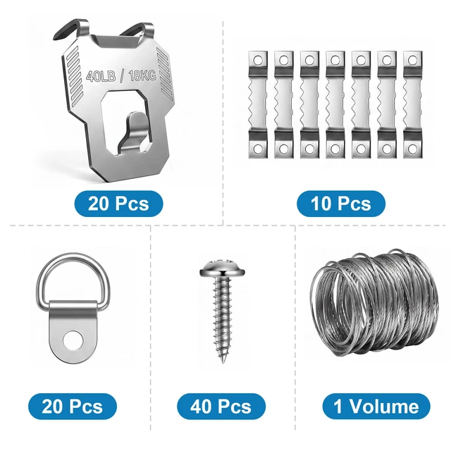 Alt view image 3 of 7 - 91Pcs 40LB Drywall Picture Hanging Hooks Heavy Duty No Damage Picture Hangers Claw Hardware Kit Tool Nail Free Wall Hanger Hooks for Room Office Mirror Photo Poster Frame Decor