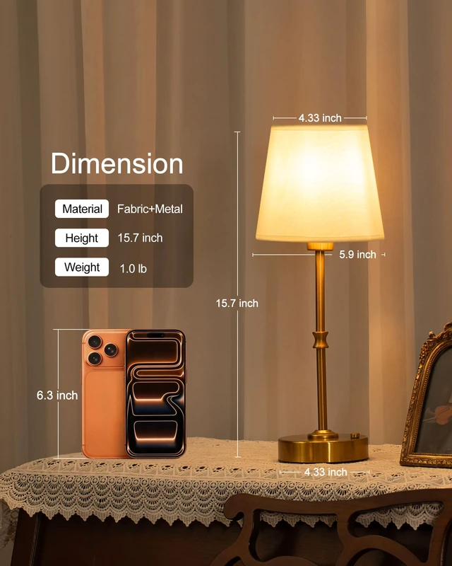 Alt view image 6 of 7 - Cordless Table Lamp Rechargeable: Fast Charging & Long Lasting - 2700K Warm Light Vintage Gold Lamps for Women Housewife - Dinning Living Room Bedroom - 2 Pack