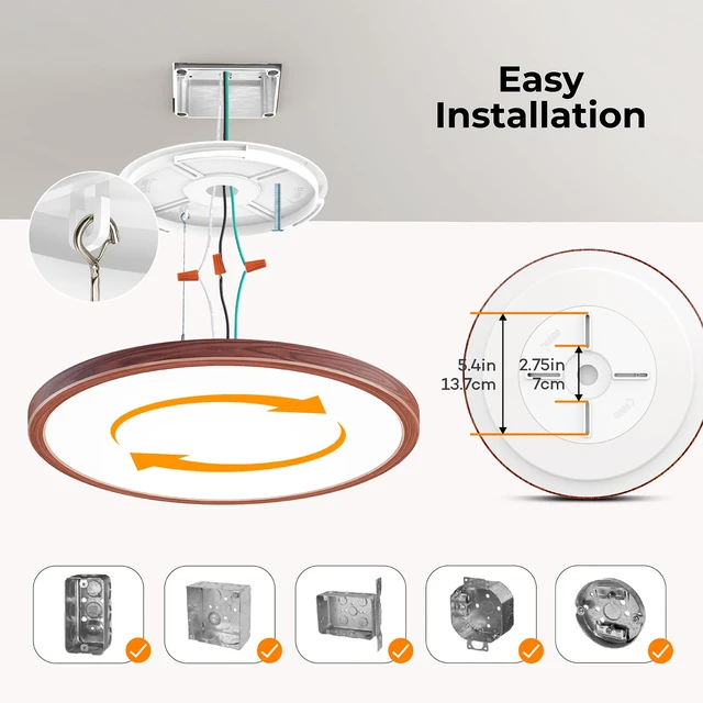 Alt view image 6 of 7 - Dimmable LED Flush Mount Ceiling Light Fixture with Remote Control, 12Inch 3000K-6500K Light Color Adjustable, Modern Ultra-Thin Ceiling Lamp for Bedroom Kitchen, Wired