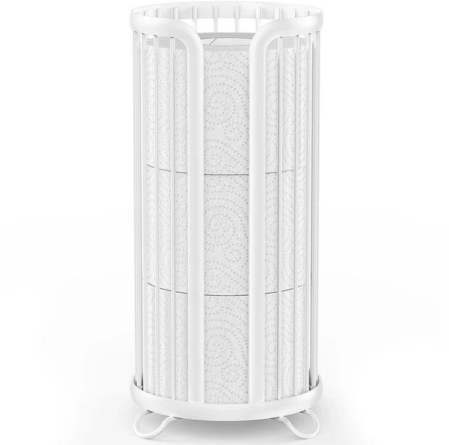 Main image of Toilet Paper Holder Stand, Freestanding Toilet Paper Storage,White Waterproof Raised Feet,Rustproof,Fit 3 Mega Rolls,No Drilling No Assemble,Minimalistic Storage,Space-saving Renter Friendly