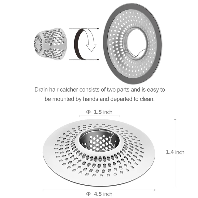 Alt view image 3 of 6 - Shower Drain Hair Catcher/Bathroom Drain Cover/Bathtub Drain Strainer/Shower Stall Drain Protector(Pearl Chrome)