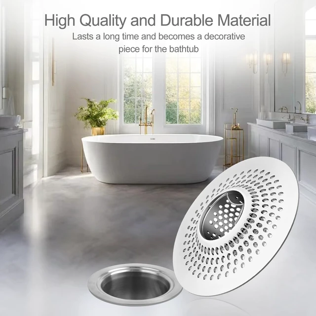 Alt view image 5 of 6 - Shower Drain Hair Catcher/Bathroom Drain Cover/Bathtub Drain Strainer/Shower Stall Drain Protector(Pearl Chrome)