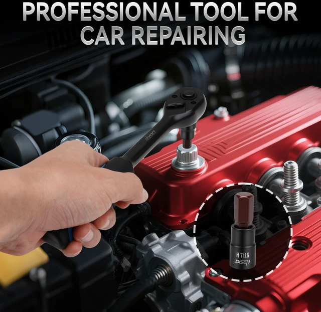 Alt view image 6 of 7 - 32-Piece HEX Bit Socket Set SAE & Metric Allen Wrench Socket Set with Enhanced Storage Case, Premium Heat Treated Chrome Vanadium Steel & S2 Alloy Steel