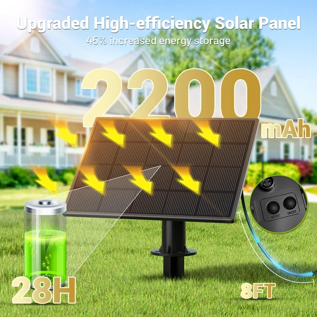 Alt view image 3 of 7 - 50FT Solar String Lights Outdoor Waterproof, 18+1 LED Solar Powered Lights with Remote Control, 3 Light Modes & Dimmable, USB-C Charging for Patio, Backyard, Garden, Camping
