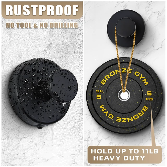 Alt view image 4 of 7 - Suction Cup Hooks for Shower No-Drill Bathroom Hooks for Towels, Robes, Loofah Mountable on Bathroom Walls, Kitchen, Glass, Mirrors, Tile and Smooth,Non-Porous Surfaces (4, Matte Black)