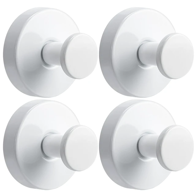 Main image of Suction Cup Hooks for Shower No-Drill Bathroom Hooks for Towels, Robes, Loofah Mountable on Bathroom Walls, Kitchen, Glass, Mirrors, Tile and Smooth,Non-Porous Surfaces (4, White)