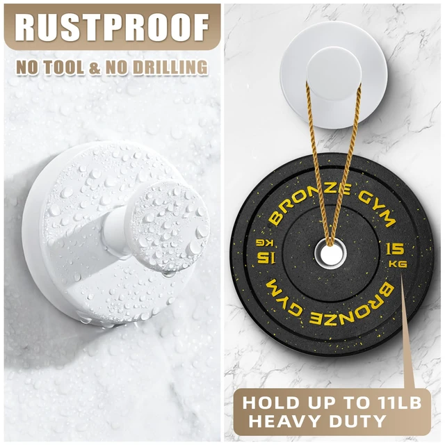 Alt view image 4 of 7 - Suction Cup Hooks for Shower No-Drill Bathroom Hooks for Towels, Robes, Loofah Mountable on Bathroom Walls, Kitchen, Glass, Mirrors, Tile and Smooth,Non-Porous Surfaces (4, White)