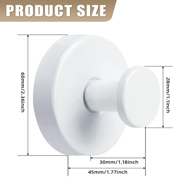 Alt view image 7 of 7 - Suction Cup Hooks for Shower No-Drill Bathroom Hooks for Towels, Robes, Loofah Mountable on Bathroom Walls, Kitchen, Glass, Mirrors, Tile and Smooth,Non-Porous Surfaces (4, White)