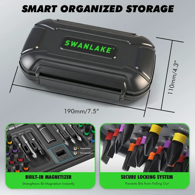 Alt view image 7 of 7 - 46 in 1 Magnetic Ratchet Screwdriver Set, Multi-Bit Screwdriver Kit, Nut Driver Set, Detachable Ratchet Handle with Storage Case, Repair Tool Kit for Furniture, Computer, Bicycle