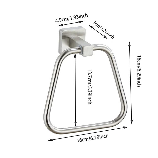 Alt view image 5 of 7 - Brushed Nickel Towel Ring for Bathroom 2 Pack, Kitchen Bath Towel Holder Hangers Wall Mount Heavy Duty Stainless Steel