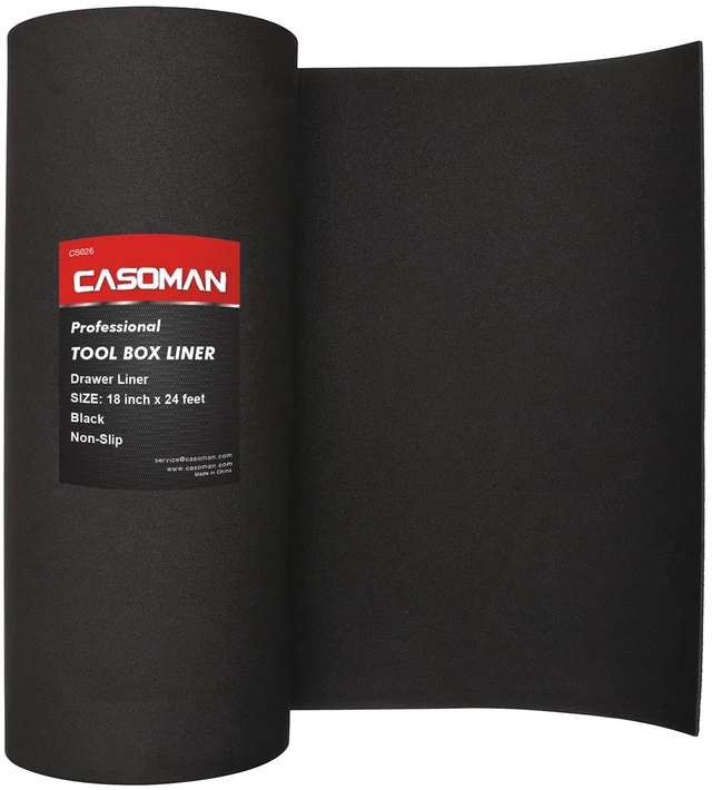 Main image of Professional Tool Box Liner, Drawer Liner, Shelf Liner, 18 inch(Wide) x 24 feet (Long), Non-Slip, Black