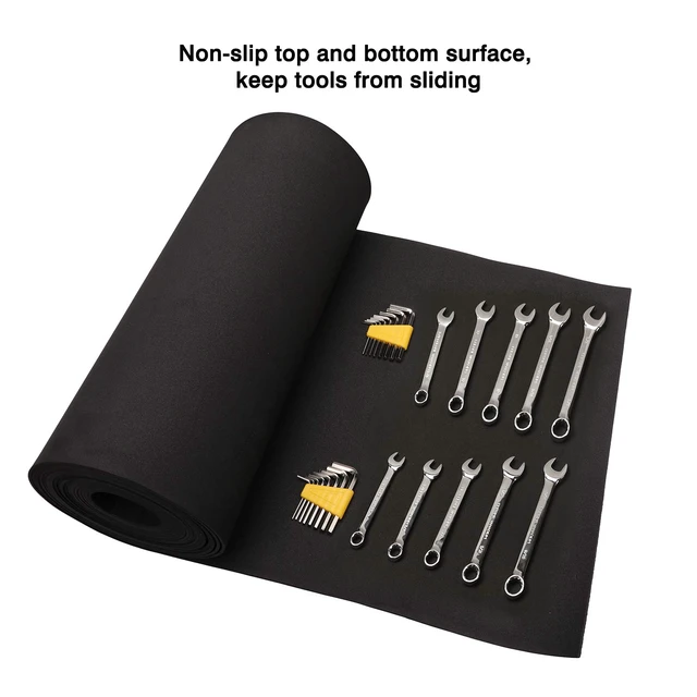 Alt view image 3 of 7 - Professional Tool Box Liner, Drawer Liner, Shelf Liner, 18 inch(Wide) x 24 feet (Long), Non-Slip, Black